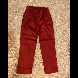 Red Bebe Silk Pants